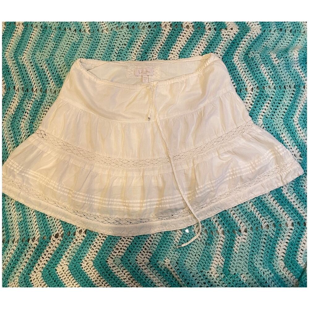 vintage white hollister teared mini skirt